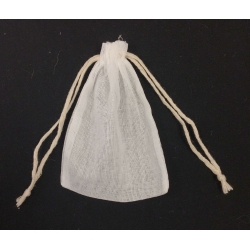 White Cotton Muslin Bags with Drawcord 3"x4" (12)